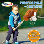 Nature Bound - Caballo de palo hecho a mano, peluche hecho a mano, pony de palo, con sonidos (marrón bahía)