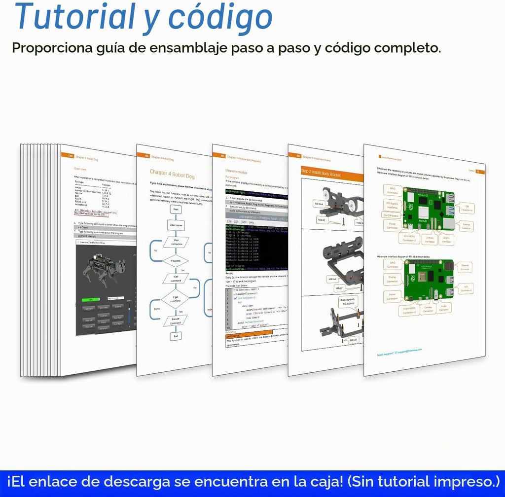FREENOVE Kit robot para perro Raspberry Pi 5 4 B 3 B+ Zero 2 W, caminar, autoequilibrio, reconocimiento facial, rastreo de bolas, rango ultrasónico, control de aplicación, cámara, servo (frambuesa Pi no incluida)