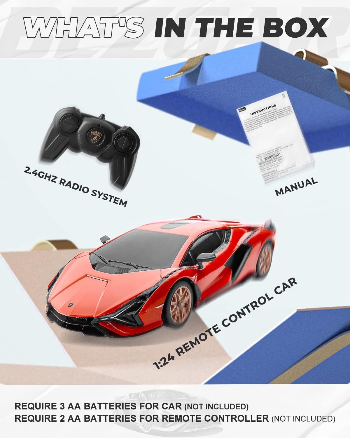 BEZGAR Autos a control remoto - Escala 1:24 Serie RC con licencia o...