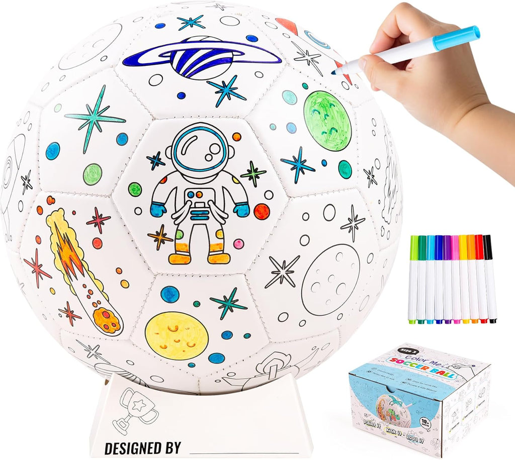 EVERICH TOY - Pinta tu propia pelota de fútbol, juguetes de astronauta, regalo de fútbol para niños