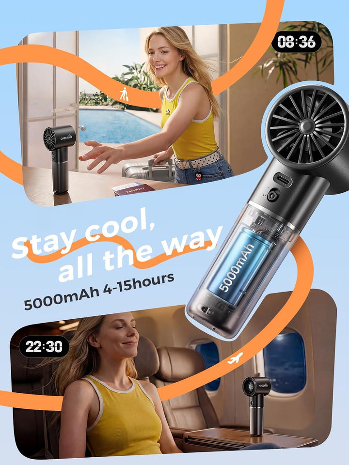 Cheerair Ventilador portátil de mano, potente mini ventilador perso...