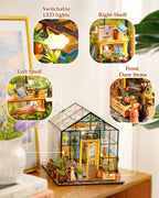Lámpara Rowood Kit de casa en miniatura, kit de casa de muñecas en miniatura para el Día de la Madre, para adultos, manualidades de madera para adultos, regalos en cumpleaños Navidad - Casa de las flores de