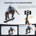 K&F CONCEPT Palo selfie abierto automático de 69 pulgadas con 4 patas y