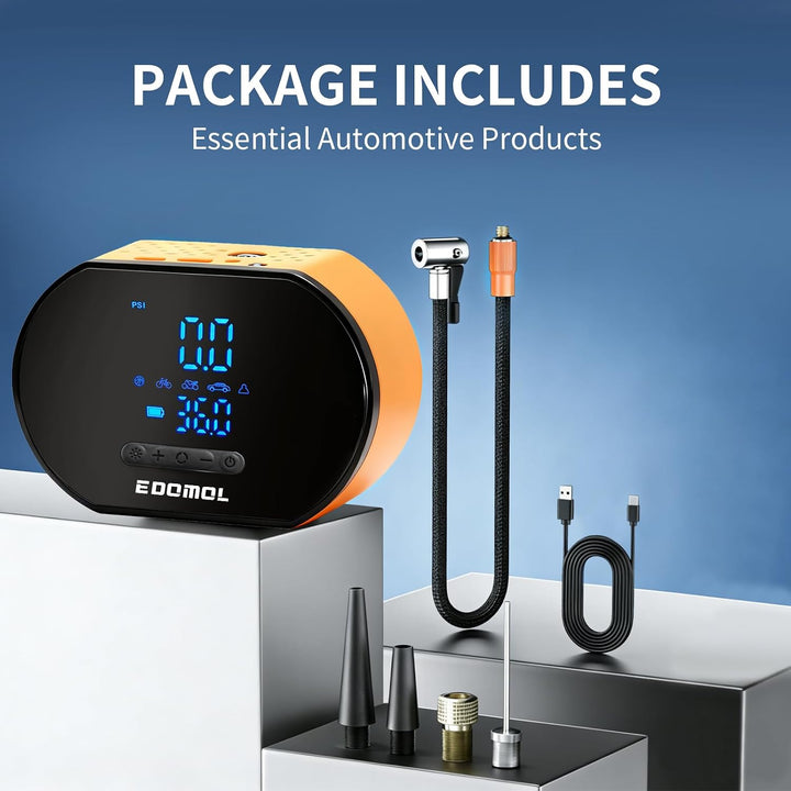EDOMOL Compresor de aire portátil para inflado de neumáticos, bomba...