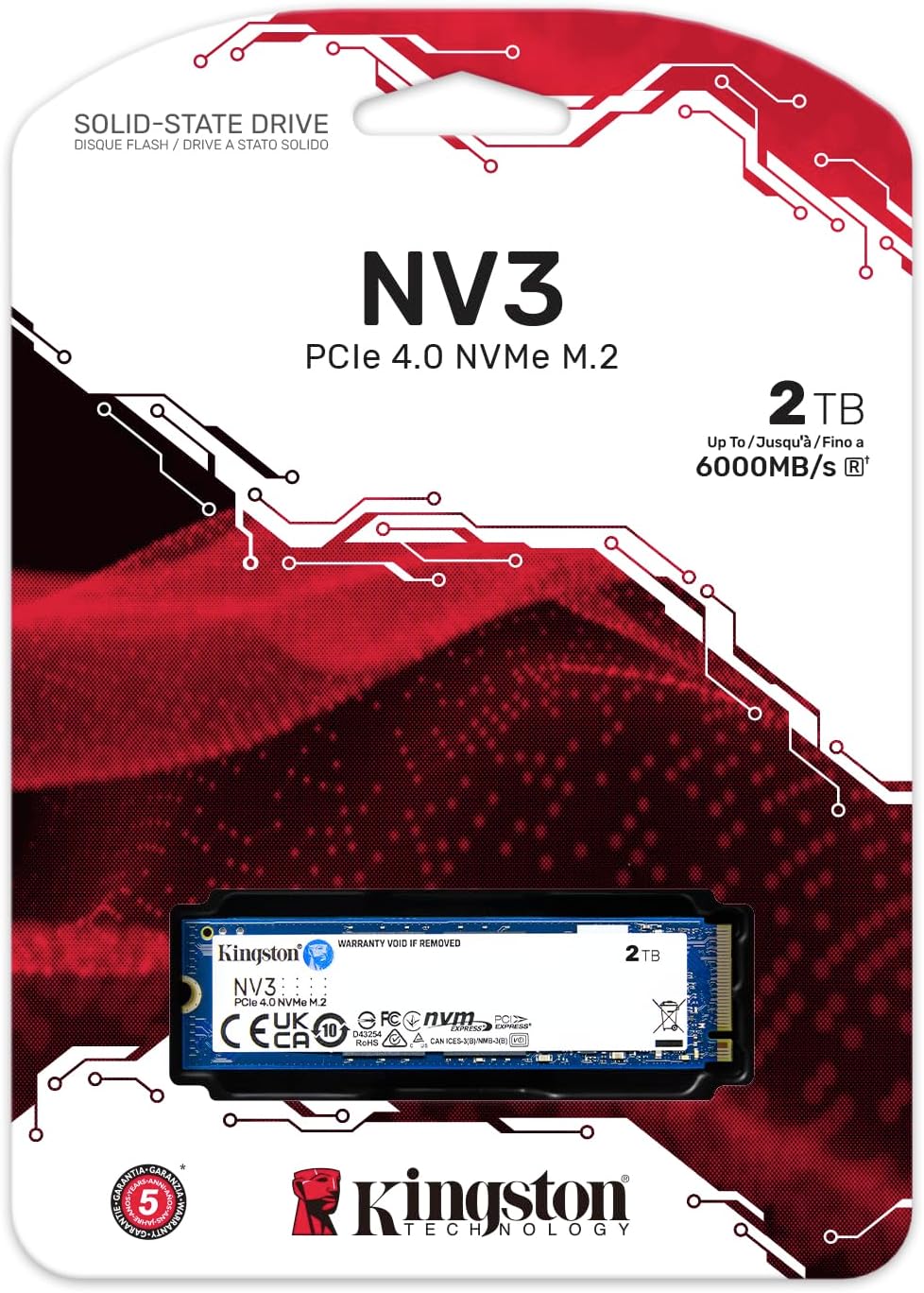 SSD Kingston NV3 2TB M.2 2280 NVMe | PCIe 4.0 generación 4x4 | Hast...