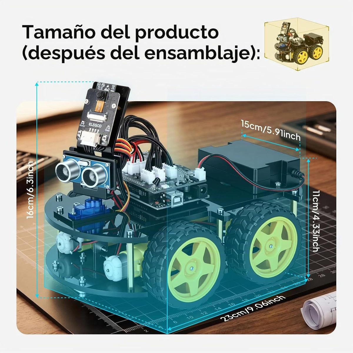 ELEGOO UNO R3 Kit de Coche Robot Inteligente V4 para Robótica Arduino para Niños de 8-12 12-16 años, Kits de Ciencia STEM, Regalos de Programación para Niños de 8 9 10 11 12 13 14 15 16 años, Niños