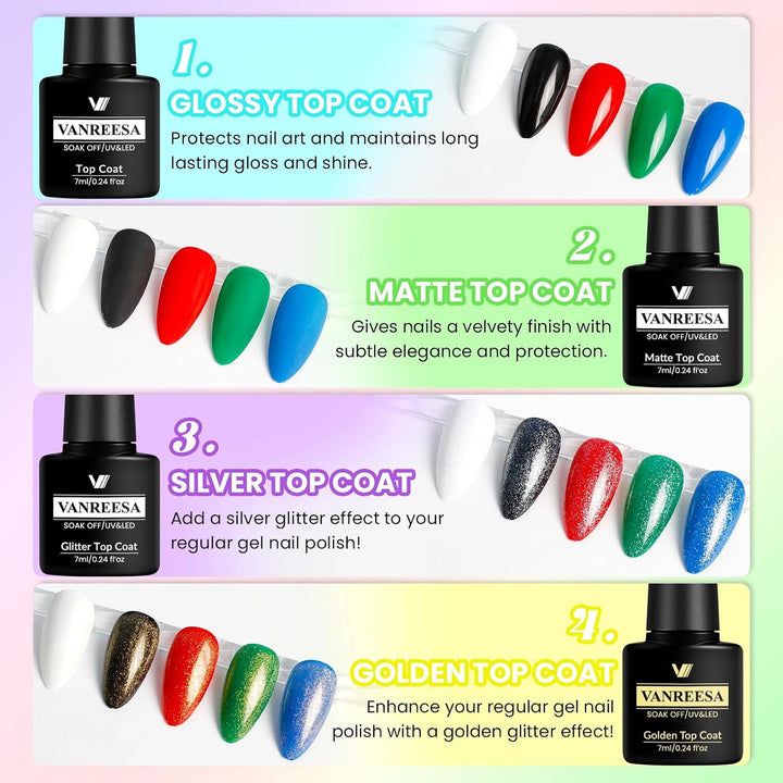 VANREESA Juego de 48 esmaltes de uñas de gel de 42 colores para pri...