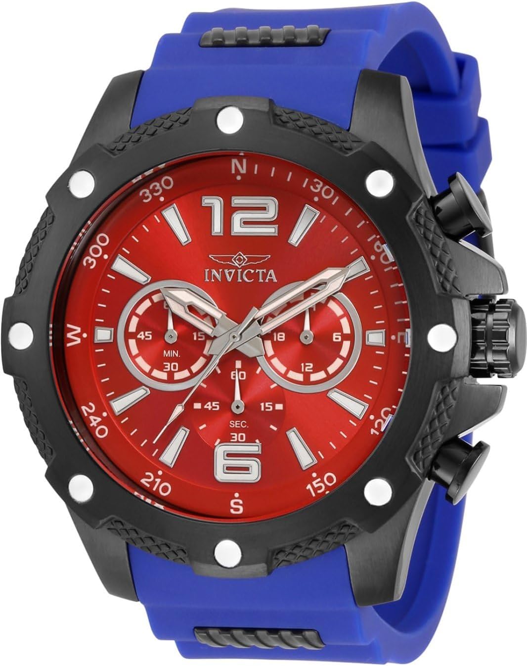 Invicta I-Force 1.969 in acero inoxidable reloj de cuarzo de silicona, negro (modelo: 34020)
