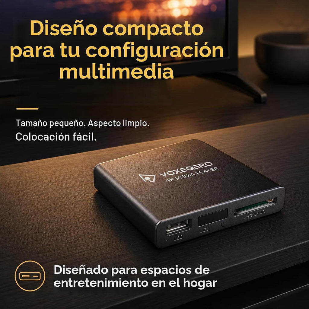 Reproductor multimedia 4K para TV, reproducción USB SD, salida HDMI AV