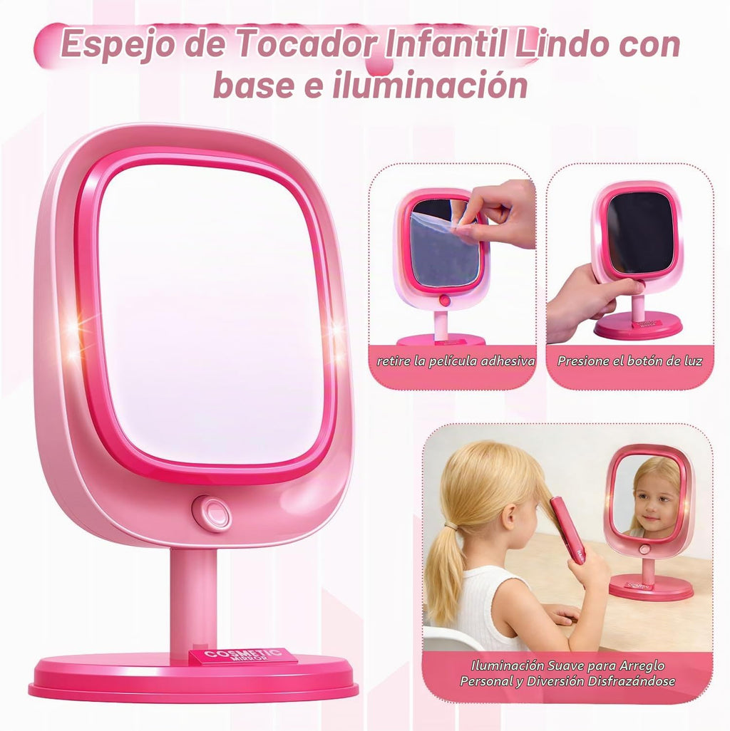 Juguetes de peluquería para niñas de 3 a 8 años, juego de peluquería de peluquería, accesorios de maquillaje con luces y sonidos interactivos, juguetes educativos de vestir, regalos de cumpleaños para niños de 3, 4, 5, 6, 7, 8 años