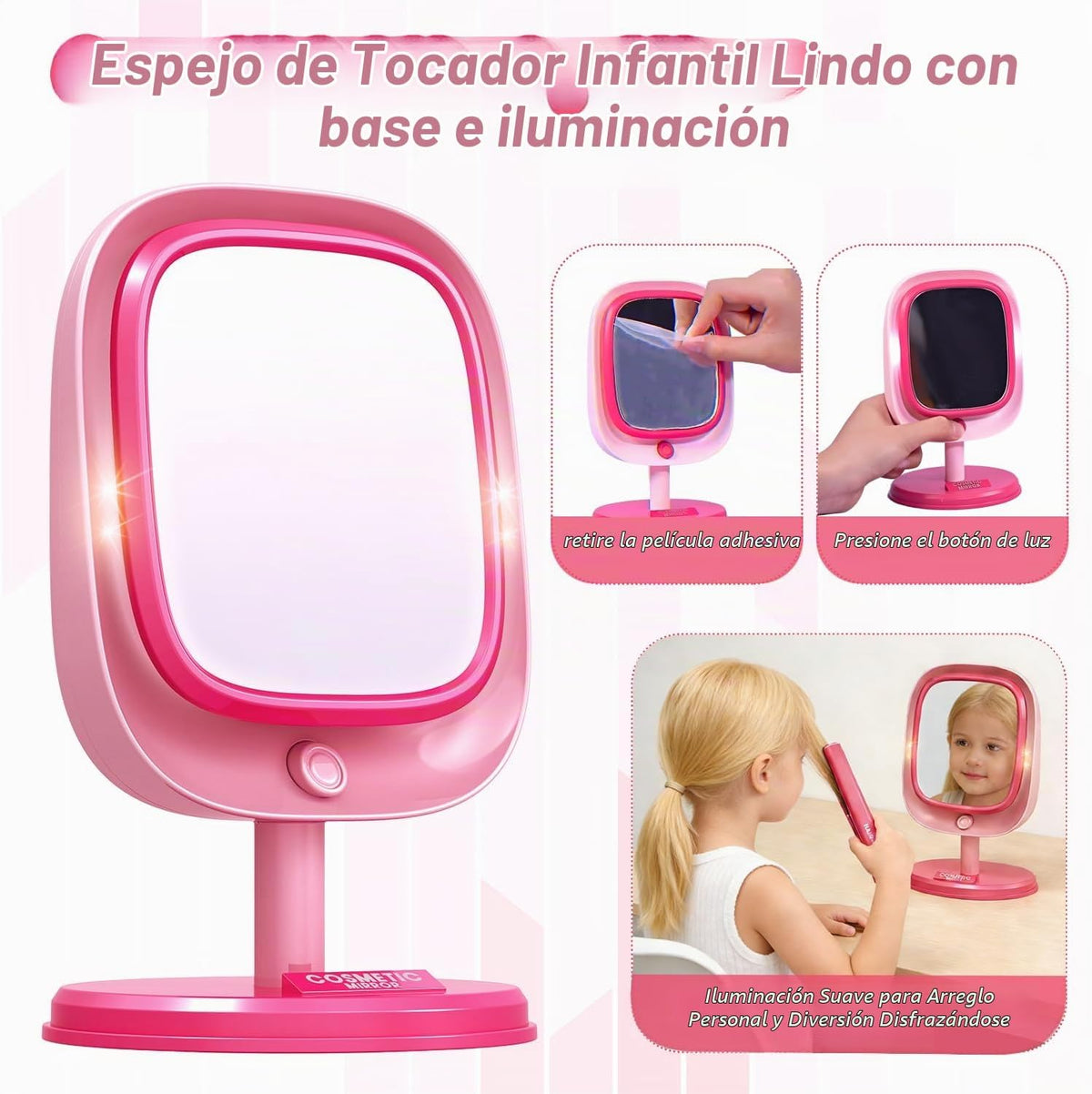Juguetes de peluquería para niñas de 3 a 8 años, juego de peluquería de peluquería, accesorios de maquillaje con luces y sonidos interactivos, juguetes educativos de vestir, regalos de cumpleaños para niños de 3, 4, 5, 6, 7, 8 años