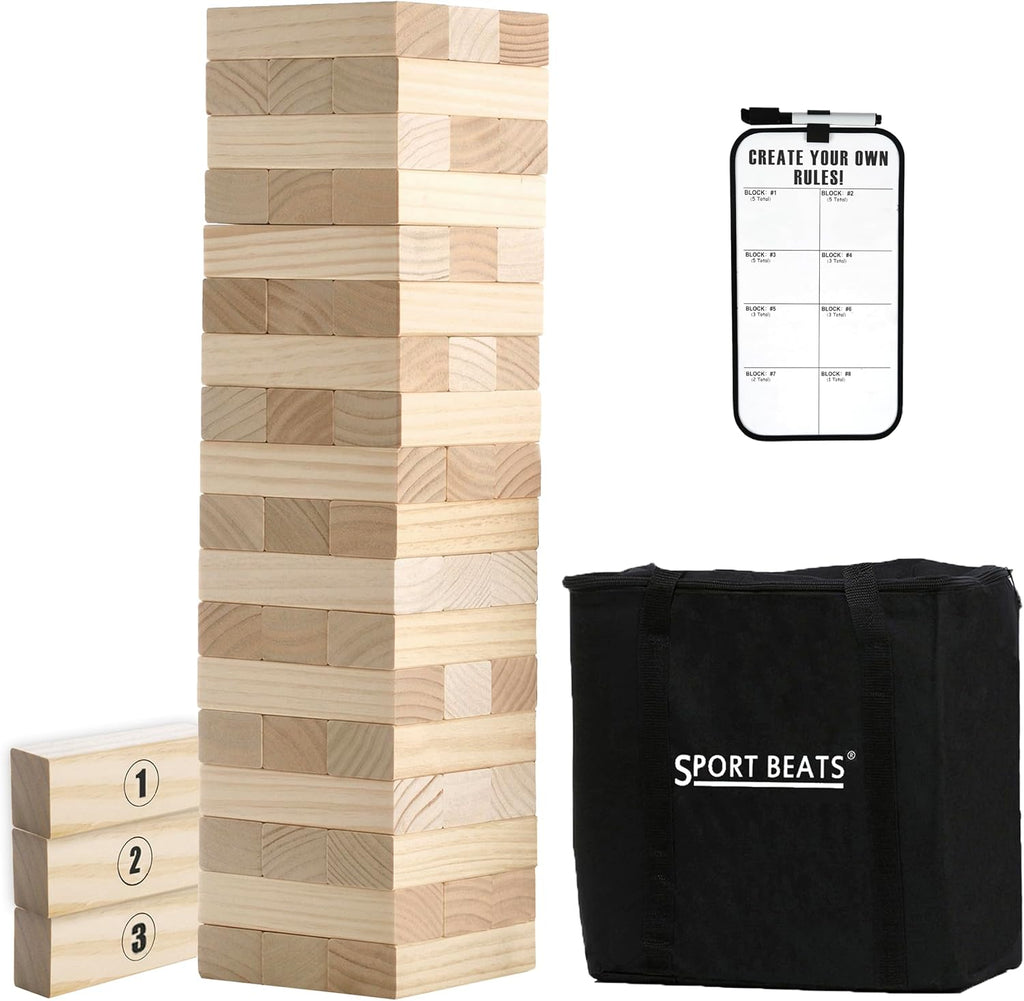 SPORT BEATS Juegos al aire libre Torre de madera grande Apilamiento Juego
