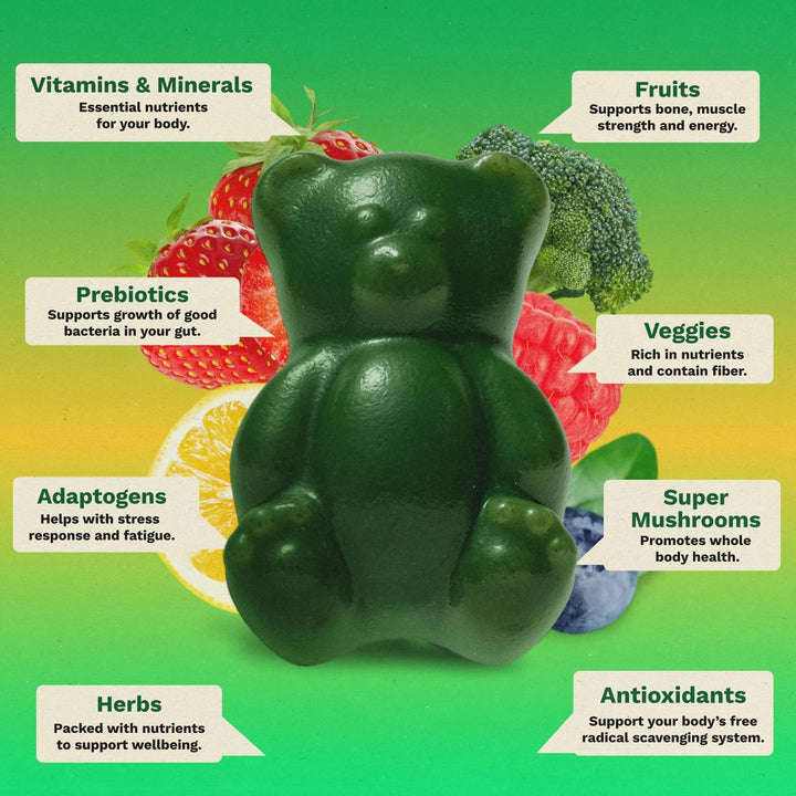 Gruns - Gomitas multivitamínicas Super Greens para adultos, superal...