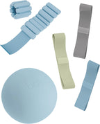 Bala Juego de 3 piezas de brazaletes de entrenamiento – Pulseras de 2 libras para muñeca y tobillo, pelota de ejercicio de pilates y bandas de resistencia