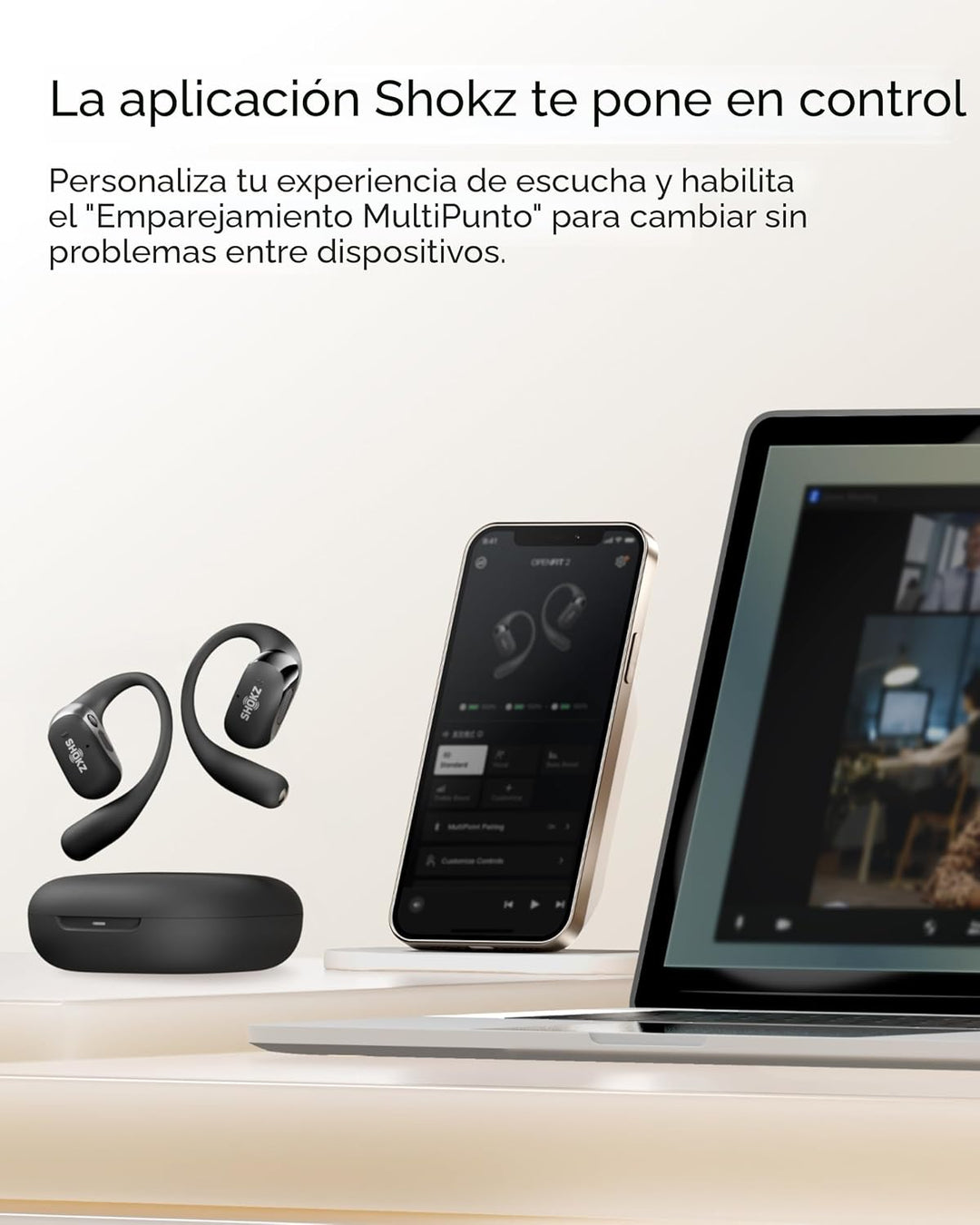 SHOKZ OpenFit 2 auriculares de oreja abierta, auriculares Bluetooth...