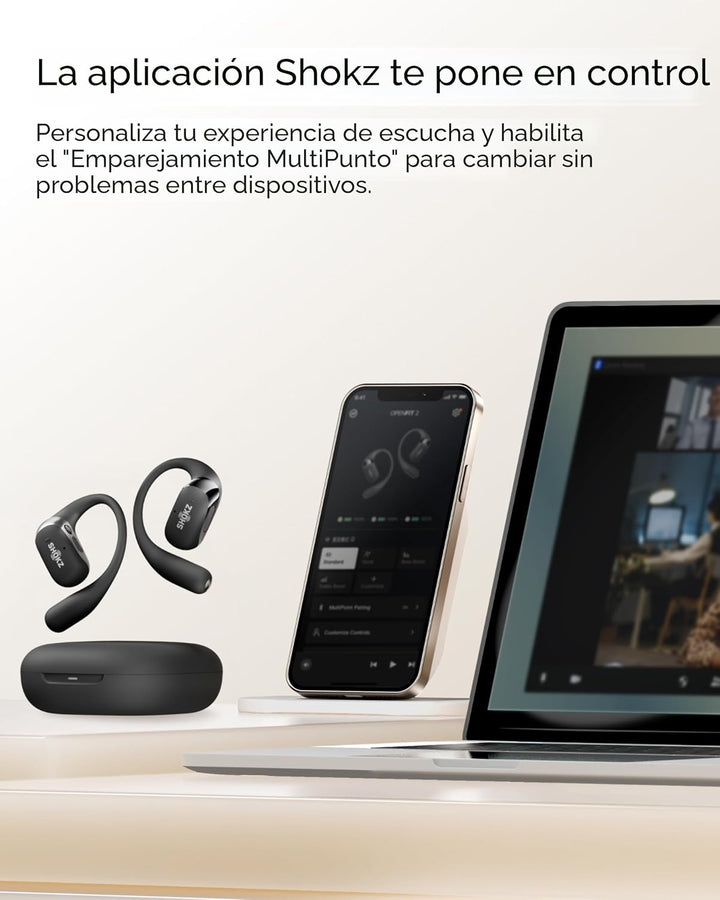 SHOKZ OpenFit 2 auriculares de oreja abierta, auriculares Bluetooth...