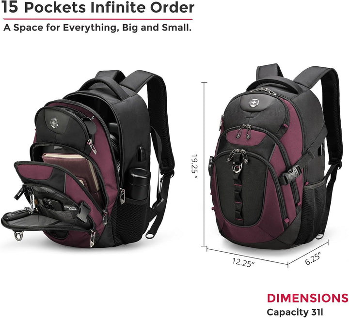 swissdigital Mochila para portátil de viaje de negocios, para hombr...