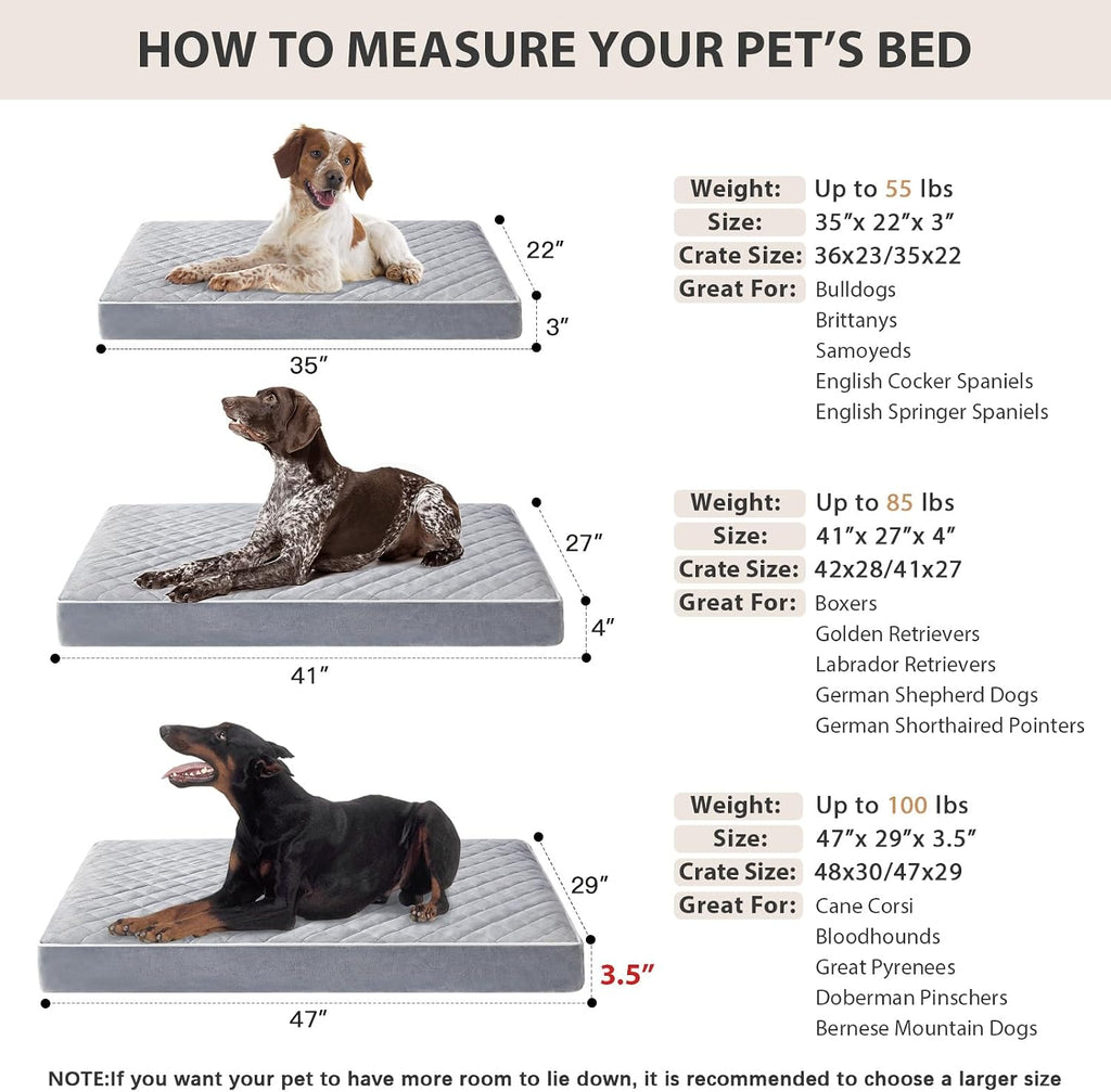 WNPETHOME Camas ortopédicas XXL para perros grandes y mayores