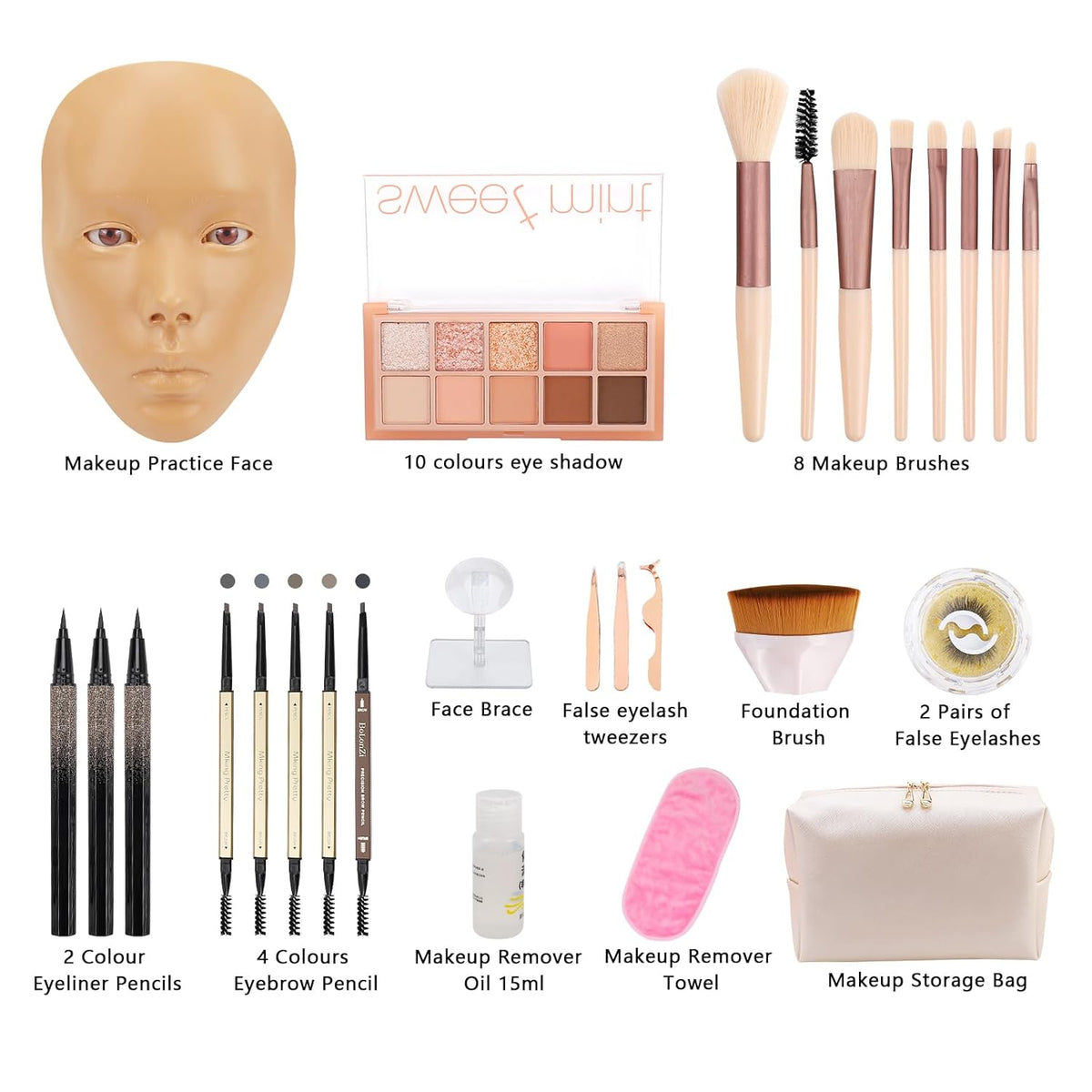 Tabla de práctica de maquillaje 3D, cara de silicona, maniquí reuti...