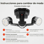 OREiN Luz de seguridad para exteriores con sensor de movimiento, luz LED de doble cabezal ajustable, 3 modos (movimiento/manual/atardecer a amanecer), equivalente a 150 W 5000 K, iluminación exterior impermeable IP65, cableado