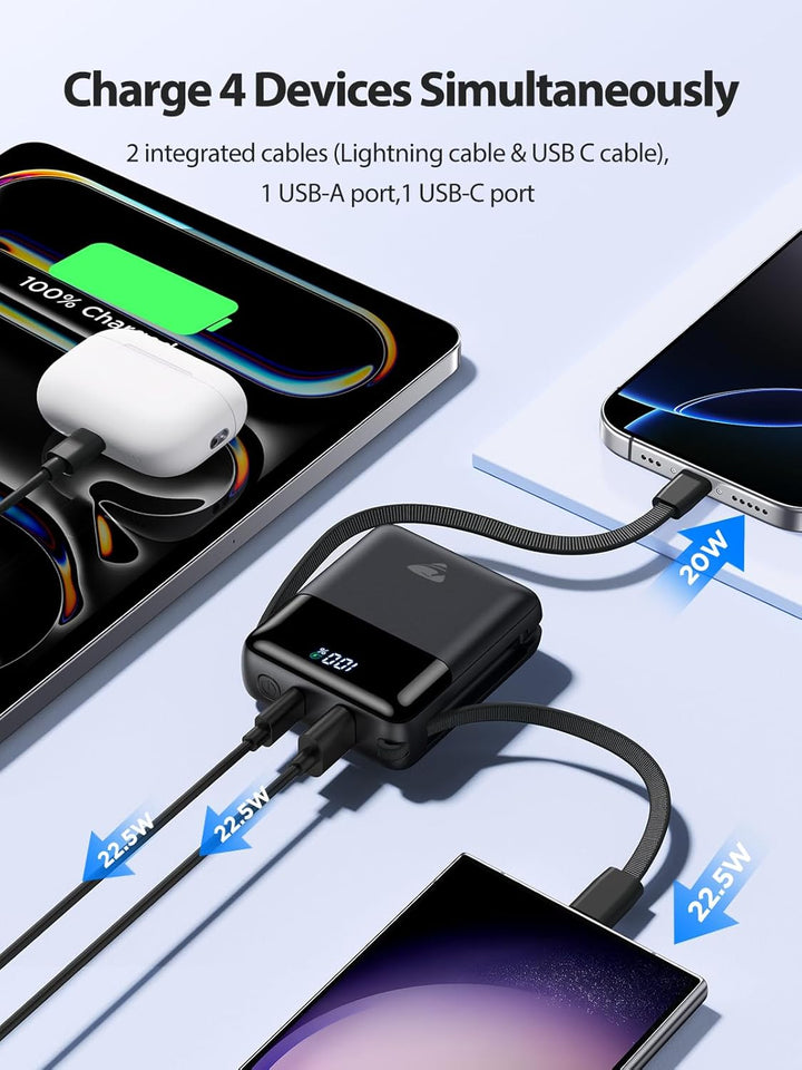 Aioneus Cargador portátil de 10000 mAh, batería de 22.5 W, carga rá...