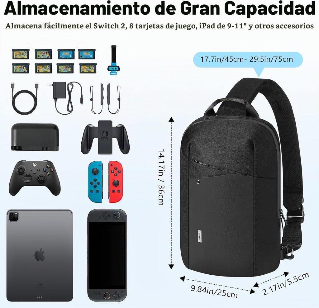 MoKo Bolso bandolera para Switch 2/OLED/Steam Deck/ROG Ally X