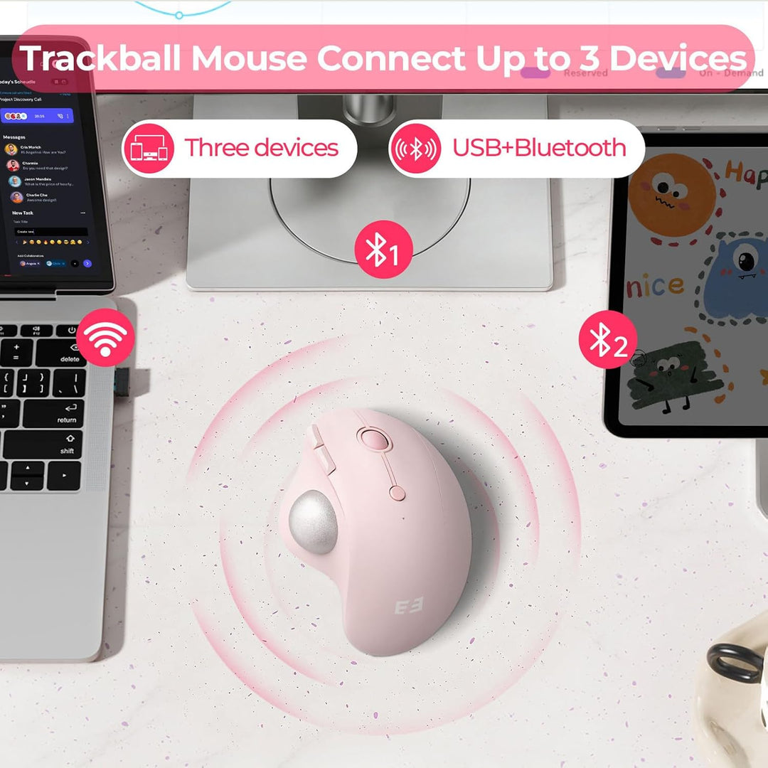 seenda Ratón de trackball inalámbrico, mouse ergonómico Bluetooth R...