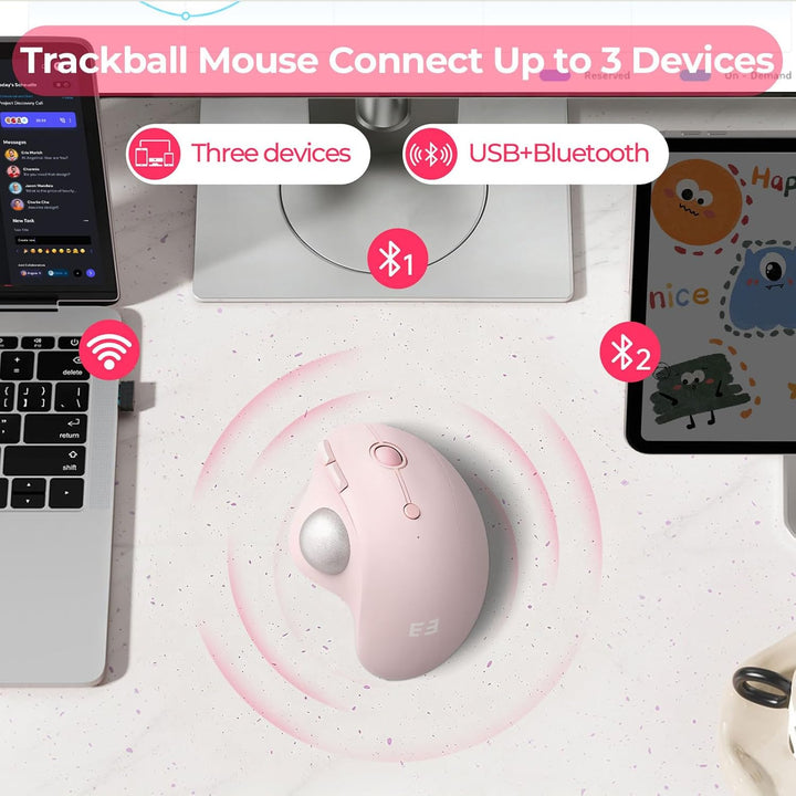 seenda Ratón de trackball inalámbrico, mouse ergonómico Bluetooth R...