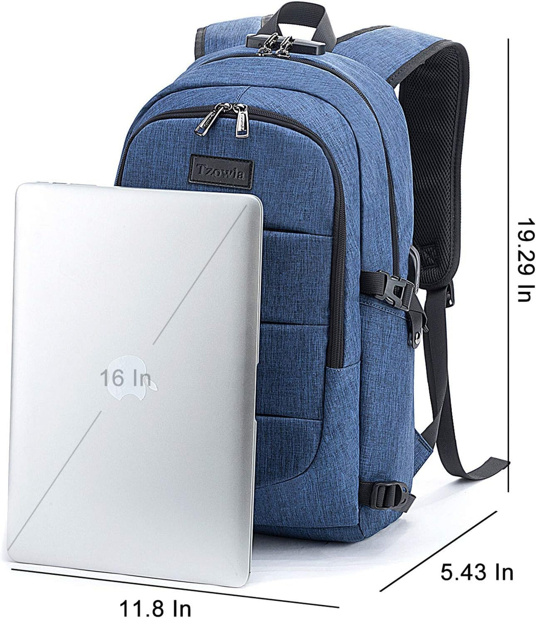 Tzowla, mochila de negocios para computadora portátil antirrobo, co...