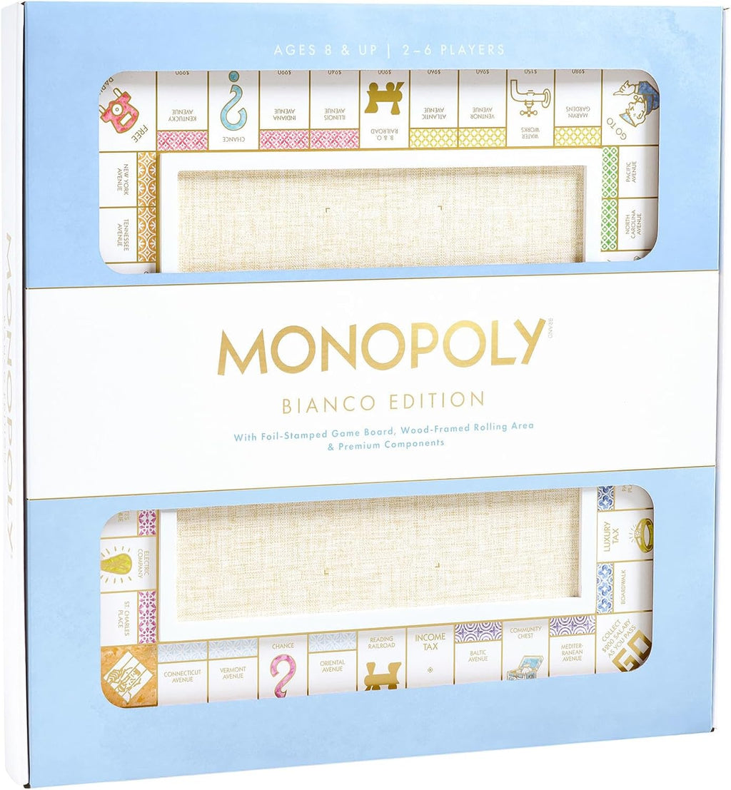 WS Game Company Monopoly Bianco Edition Deluxe blanco Wood Board Game Set