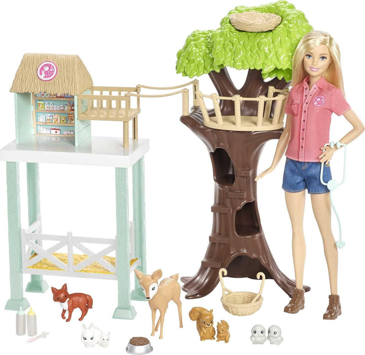 Muñeca Barbie veterinaria y juego, tema de rescate de animales con...