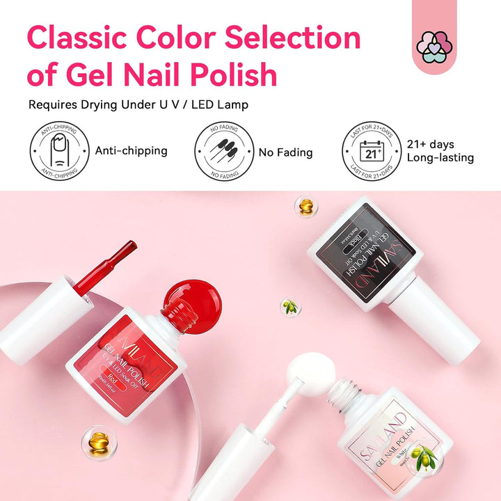 SAVILAND Kit de uñas acrílicas con taladro: juego profesional de uñ...