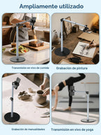 Soporte de Teléfono Aéreo de Aluminio Resistente para Grabación, Trípode Ajustable para iPhone para Tomas Aéreas, Soporte Resistente para Cocinar, Manualidades, Filmación, Pintura – Perfecto para