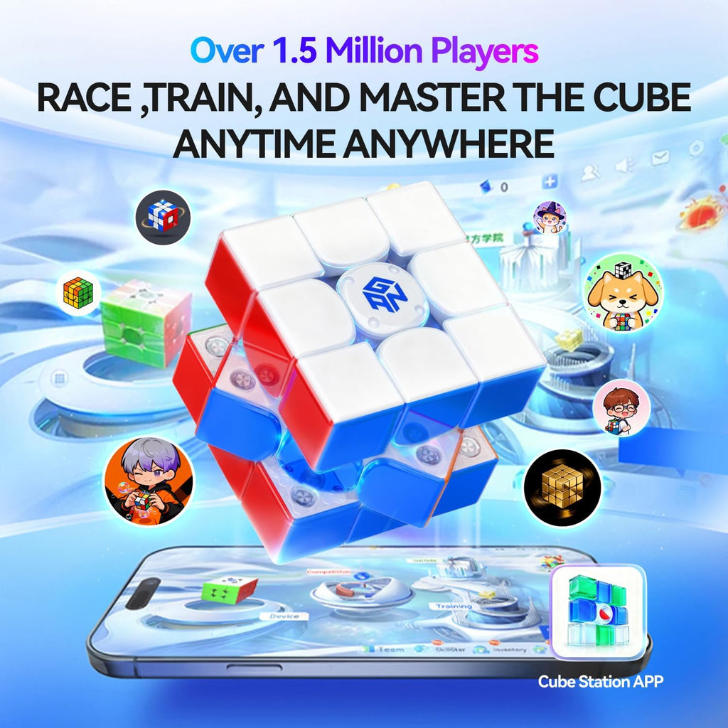 GAN i4 Maglev UV con Sticker, Smart Speed Cube con GanPod para Pros Cuber