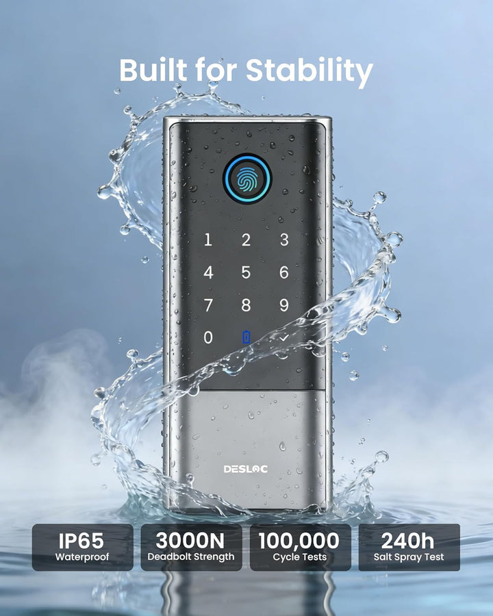 DESLOC Smart Lock K120 con huella digital GPT 3D, batería de 15,000...