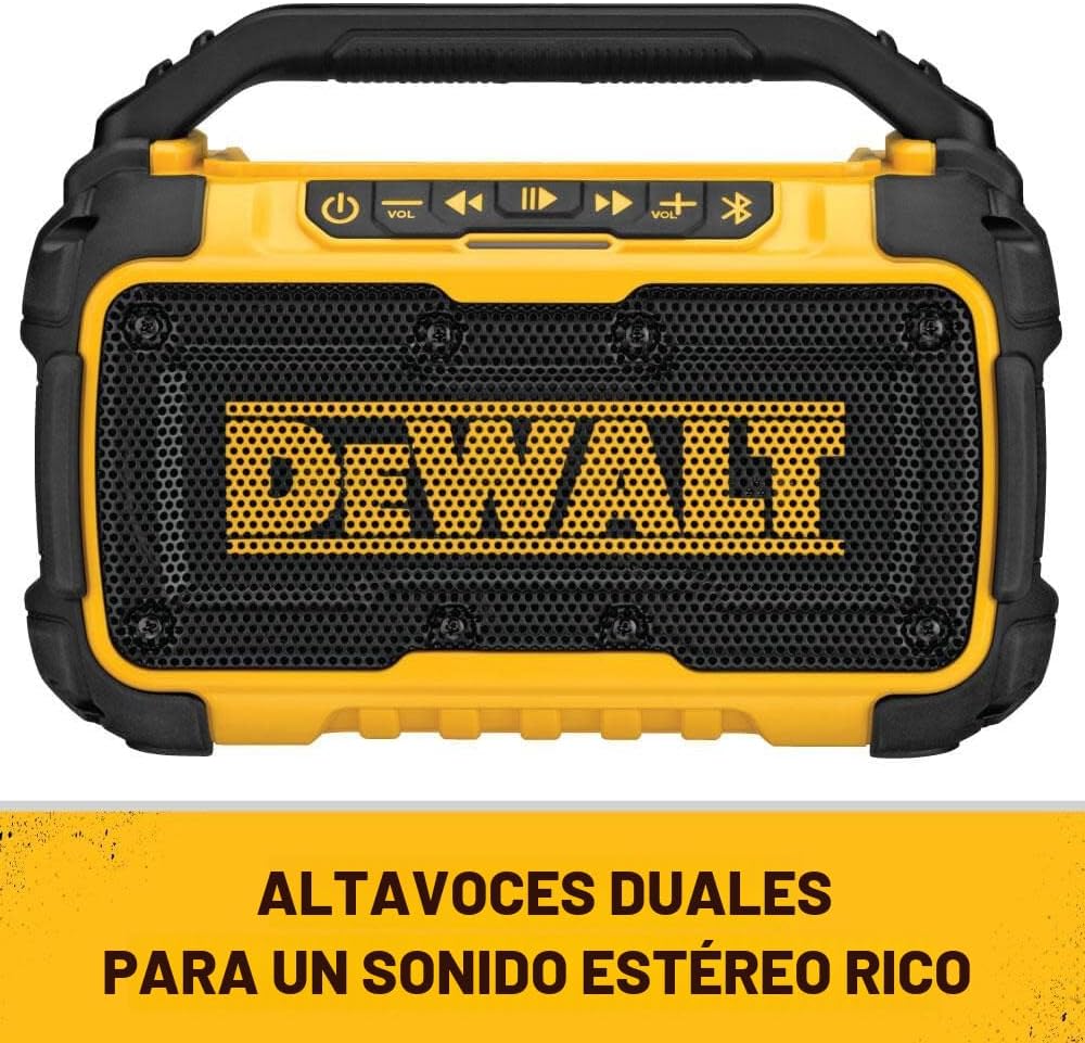 DEWALT - Altavoz Bluetooth de 20V MAX, rango de 100 pies, duradero...