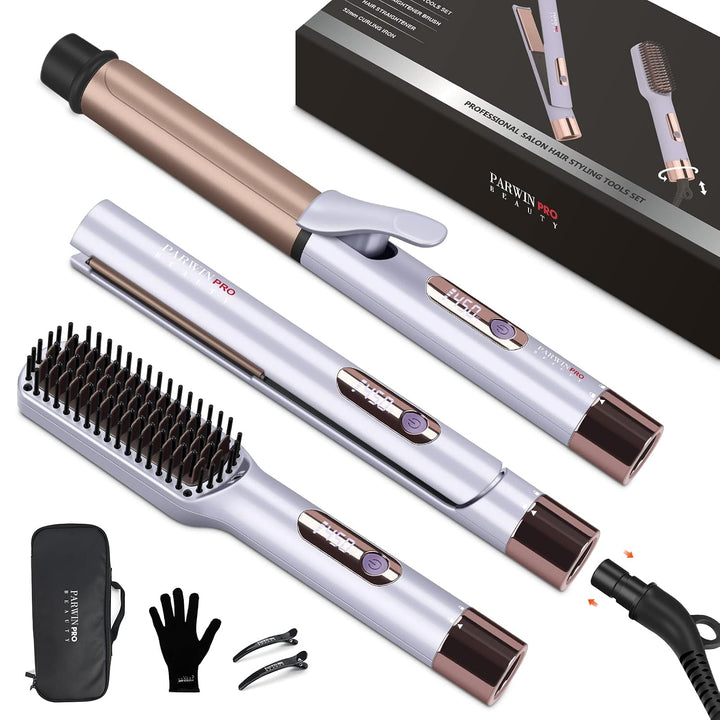PARWIN PRO BEAUTY - Plancha para alisar y rizar el cabello, plancha...