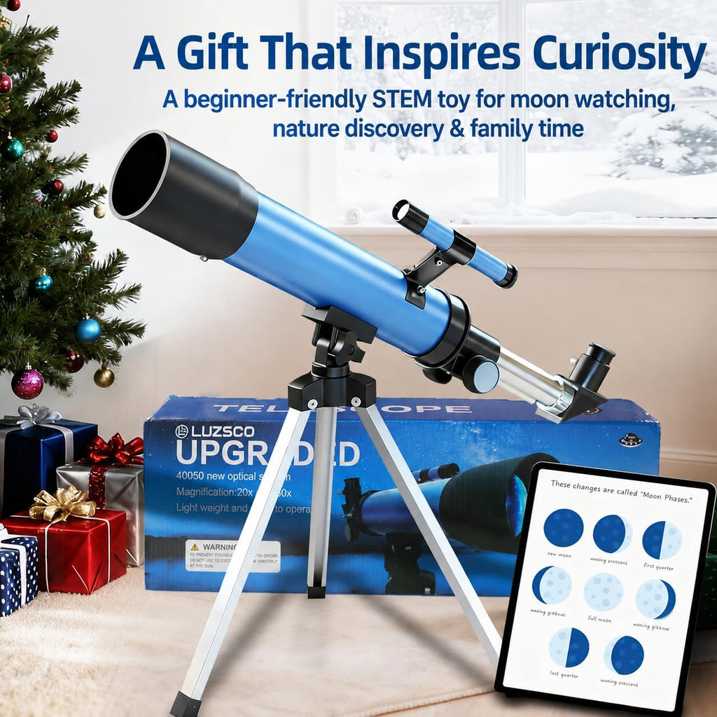 Telescope para Kids, 50mm 100x Beginner Telescope con Tripod