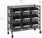 Estantería de alambre de acero de 4 niveles con 9 bandejas NSF