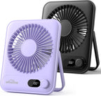 WHATOOK Paquete de 2 Ventiladores de Escritorio Pequeños: Batería d...