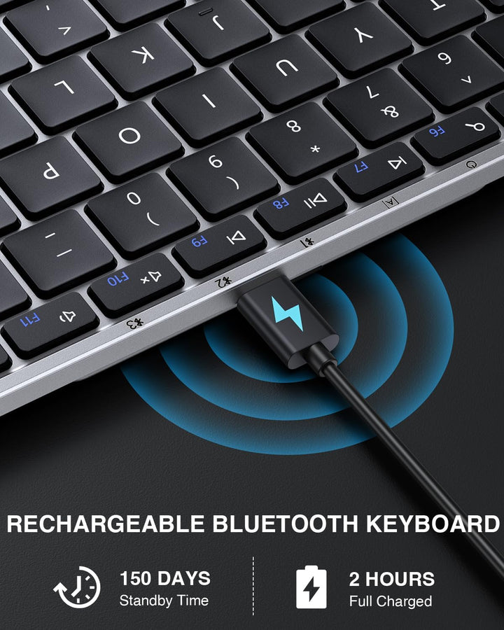 ProtoArc XK01 - Teclado Bluetooth plegable, teclado portátil de tam...
