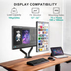 WALI Brazo de monitor doble ajustable para pantallas de 13 a 32 pulgadas