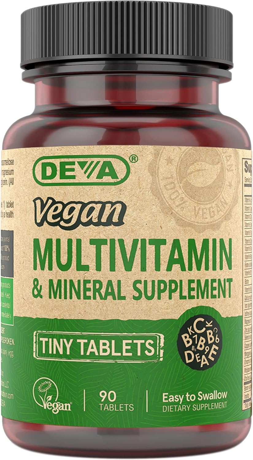 DEVA Multivitamínico vegano para mujeres y hombres con hierro, vita...