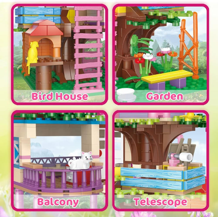 HOGOKIDS Juego de construcción de casa del árbol con luz