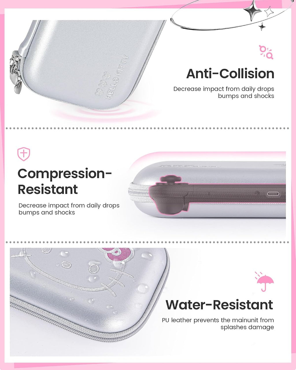 Kuitmor Funda de transporte compatible con Switch 2 (2025), bolsa de almacenamiento rígida con delicada cadena de mano, funda portátil para consola de juegos Switch 2 - HLK