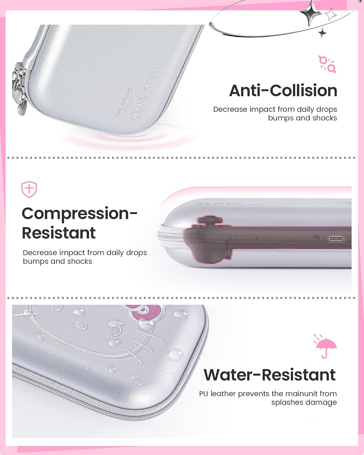 Kuitmor Funda de transporte compatible con Switch 2 (2025), bolsa de almacenamiento rígida con delicada cadena de mano, funda portátil para consola de juegos Switch 2 - HLK