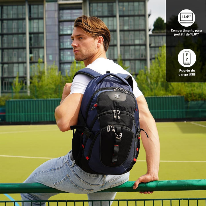 swissdigital Mochila para portátil de viaje de negocios, para hombr...