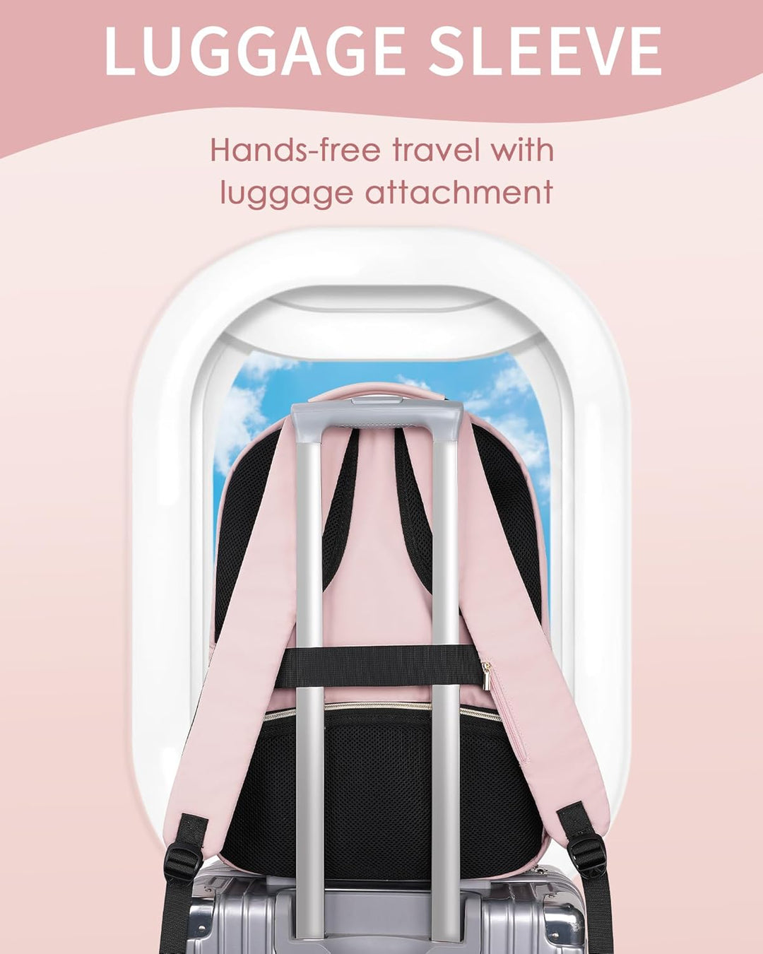 MATEIN Mochila rosa para laptop, 17 pulgadas, aprobada por la TSA,...