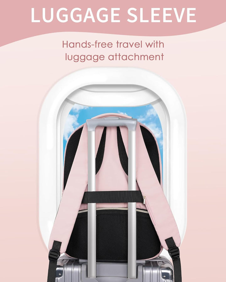MATEIN Mochila rosa para laptop, 17 pulgadas, aprobada por la TSA,...