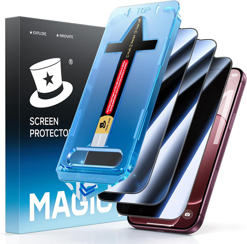 MAGIC JOHN Paquete de 3 protectores de pantalla de privacidad para iPhone